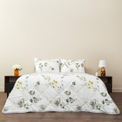 Постельное белье с одеялом-покрывалом Кастория цвет: белый, зеленый, желтый