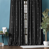 Классические шторы Бэлли цвет: черный (145х270 см - 2 шт)