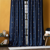 Классические шторы Бэлли цвет: синий (145х270 см - 2 шт)