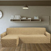 Чехол на угловой диван (левый угол) оттоманка Regana цвет: светло-бежевый (240 см)