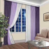 Классические шторы Lorinda цвет: фиолетовый, сиреневый, белый