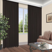 Классические шторы Теона цвет: темно-коричневый (150х250 см - 2 шт)