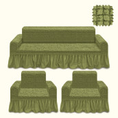 Комплект чехлов на диван и два кресла Larry цвет: фисташковый (185 см, 50 см - 2 шт)