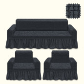 Комплект чехлов на диван и два кресла Larry цвет: антрацит (185 см, 50 см - 2 шт)