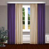 Классические шторы Bryson цвет: фиолет, бежевый (150х270 см - 2 шт)