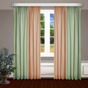 Классические шторы Bryson цвет: фисташковый, персиковый (150х270 см - 2 шт)