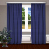 Классические шторы Bryson цвет: синий (150х270 см - 2 шт)