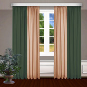 Классические шторы Bryson цвет: зеленый, персик (145х270 см - 2 шт)