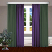 Классические шторы Bryson цвет: зеленый, фиолетовый (145х270 см - 2 шт)