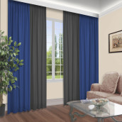 Классические шторы Mikele цвет: серый, синий