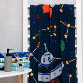 Детское полотенце Космос цвет: синий, оранжевый, серый (70х140 см)
