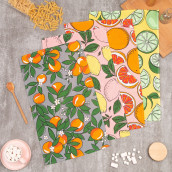 Кухонное полотенце Citrus mix цвет: розовый, серый, желтый (35х60 см - 4 шт)
