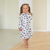 Детский банный халат Панды цвет: белый, черный