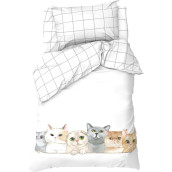 Детское постельное белье Happy cats цвет: белый (1.5 сп)