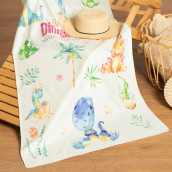 Детское полотенце Динозаврики цвет: голубой (75х140 см)