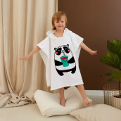 Детское полотенце-пончо Панда цвет: белый (60х120 см)