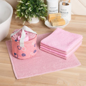 Набор из 5 полотенец Фигуры цвет: розовый (30х30 см - 5 шт)