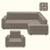 Комплект чехлов на угловой диван (правый угол) и кресло Betsy цвет: какао (300 см, 50 см)