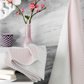 Набор из 2 полотенец Рене цвет: бело-розовый (50х100 см, 70х140 см)