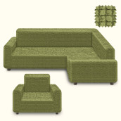 Комплект чехлов на угловой диван (правый угол) и кресло Betsy цвет: фисташковый (300 см, 50 см)