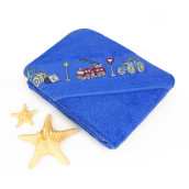 Детское полотенце Транспорт цвет: голубой (90х90 см)