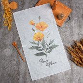 Кухонное полотенце Yellow poppies цвет: светло-серый (40х73 см)