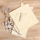 Детское полотенце Крошка Я цвет: бежевый (85х85 см, 40х55 см)
