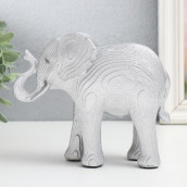 Сувенир Серебристый слон, слои (16х7х14 см)