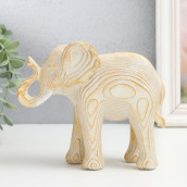 Сувенир Белый слон с золотом - слои (16х7х14 см)