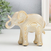 Сувенир Белый слон с золотом - слои (12х5х10 см)