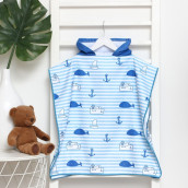 Детский халат-полотенце-пончо Loreto цвет: белый, синий (60х120)