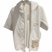 Детский банный халат Buddy цвет: белый, бежевый (1-2 года)