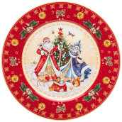 Тарелка закусочная Дед Мороз и Снегурочка (21 см)