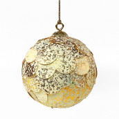 Шар новогодний декоративный Paper ball цвет: золотистый мрамор (9,1х9,2х9,1 см)