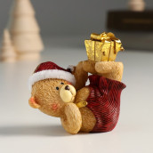 Сувенир Мишка в новогоднем колпаке с подарками, упражнение березка (7х4х8 см)