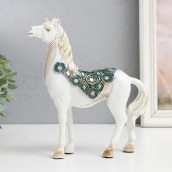 Сувенир Императорский конь, белый с зеркалами (19х6х22 см)