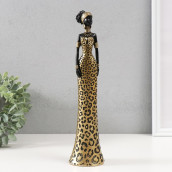Сувенир Африканка в платье с расцветкой ягуара (7х6х29 см)