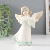 Сувенир Девочка-ангел в платье с клеткой с сердцем (7х4х12 см)