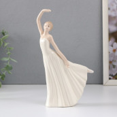 Сувенир Утонченная балерина в белом платье (11х9х19 см)