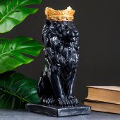 Копилка Лев с короной цвет: черный, золотой (21х14х35 см)