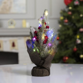 Светодиодная фигура Снежная елка с ягодами (13х29х8 см)