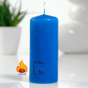 Свеча Цилиндр цвет: синий (11,5х5х5 см)