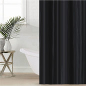 Шторы для ванной Dana цвет: черный (180х200 см)