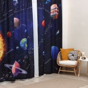 Классические шторы Млечный путь цвет: фиолетовый (145х260 см - 2 шт)