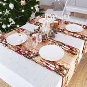 Дорожка на стол Сияние Новогодней ночи цвет: коричневый, красный (40х140 см)