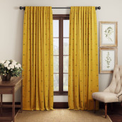 Классические шторы Гинко цвет: желтый (145х270 см - 2 шт)