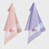 Кухонное полотенце Daisy цвет: лососевый, сиреневый (45х65 см - 2 шт)