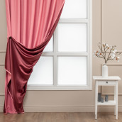 Классические шторы Neo цвет: персиковый, бордовый (200х270 см - 1 шт)