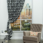 Классические шторы Jeni цвет: серый, черный (200х270 см - 1 шт)
