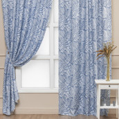Классические шторы Сандра цвет: голубой (150х270 см - 2 шт)